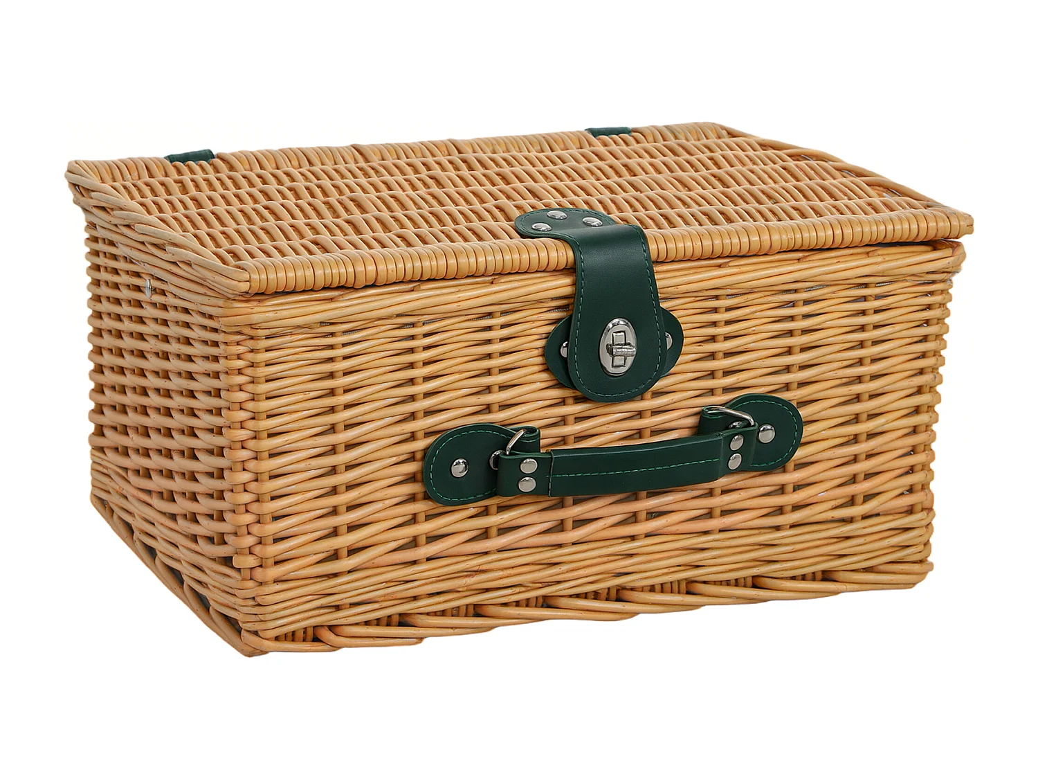 Cesta da pic nic per 2 persone con area frigo in vimini marrone chiaro