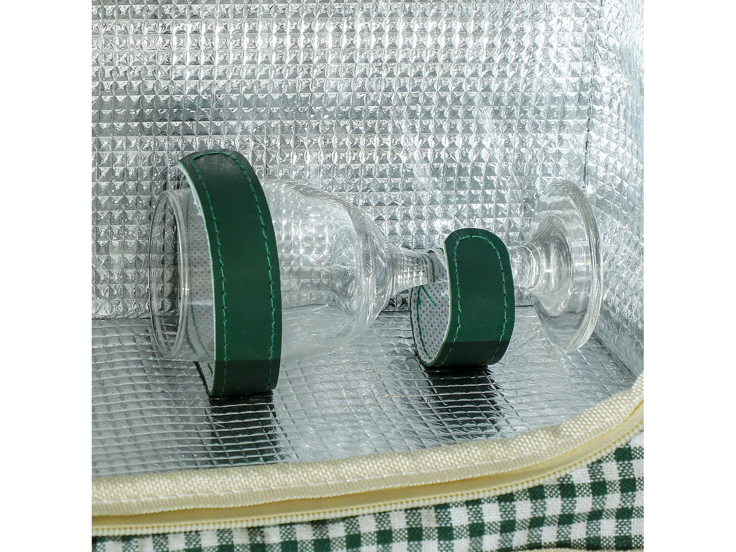 Cesta da pic nic per 2 persone con area frigo in vimini marrone chiaro