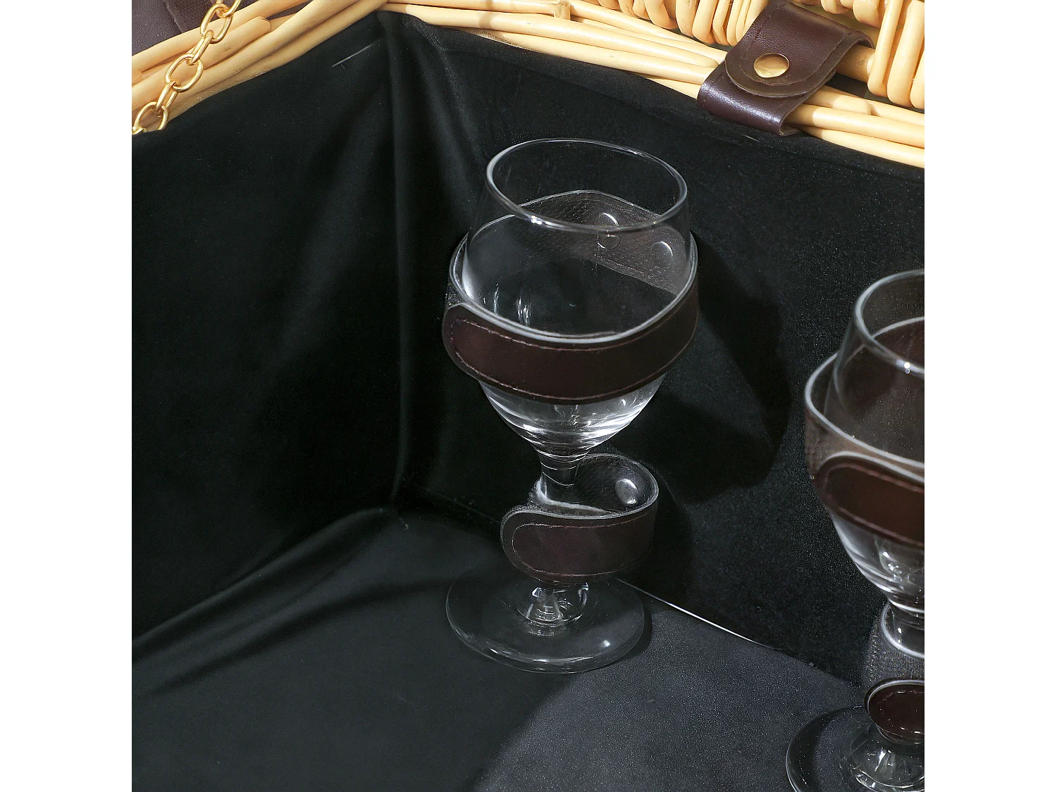 Cesta da pic nic per 4 persone con area frigo e accessori 54x34x20 cm