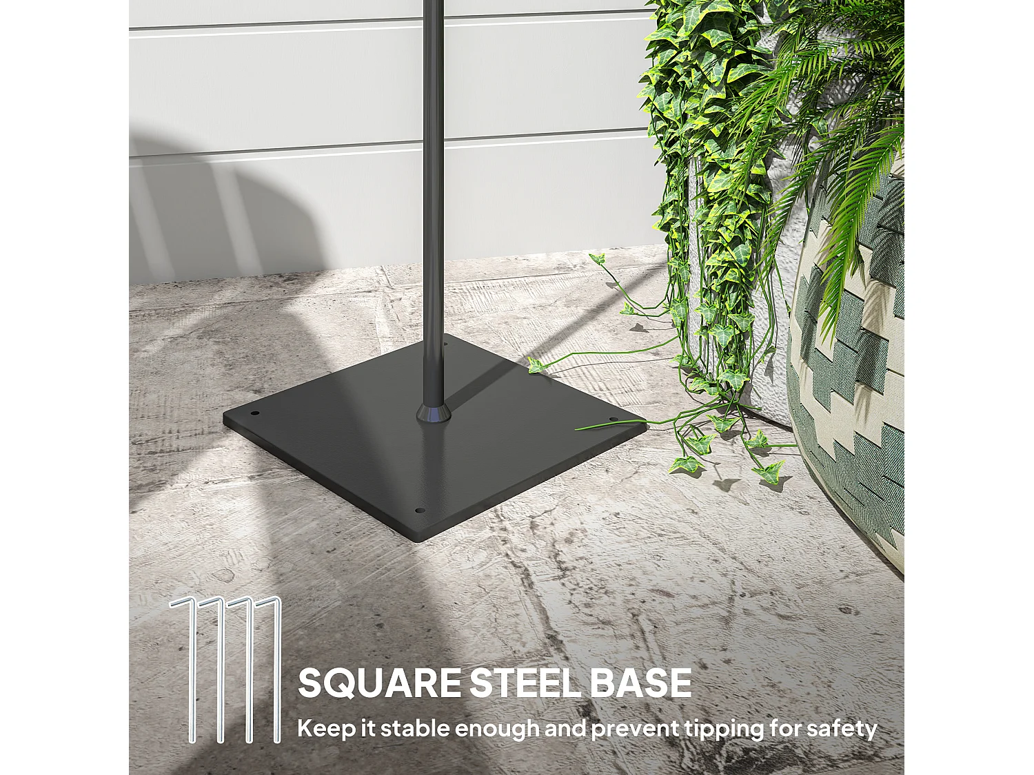 Lampada da esterno solare a 3 luci con base quadrata nero e giallo