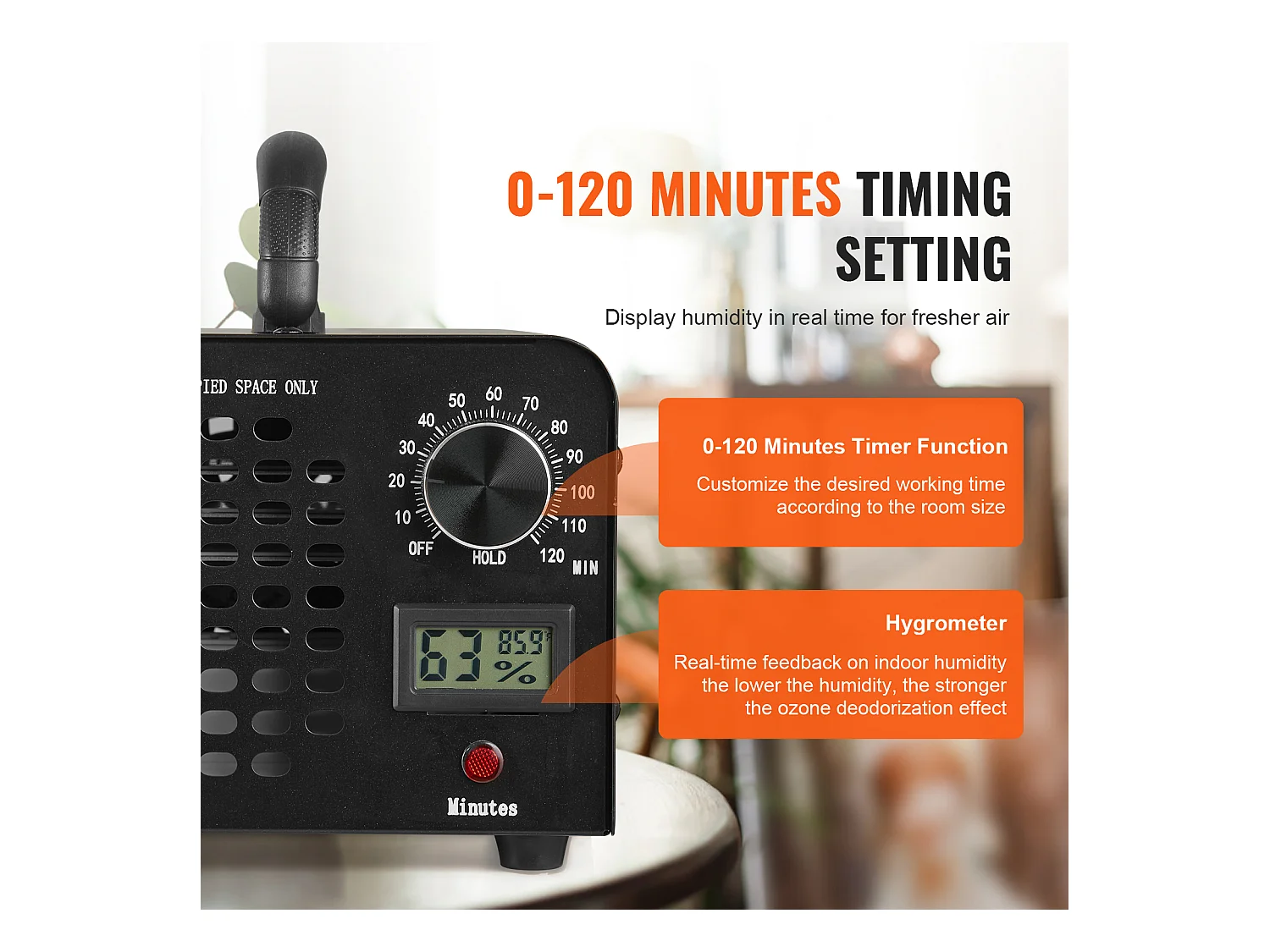 Générateur D'ozone SucceBuy, 24000 mg/h Machine à Ozone avec Minuterie de 0 à 120 Minutes