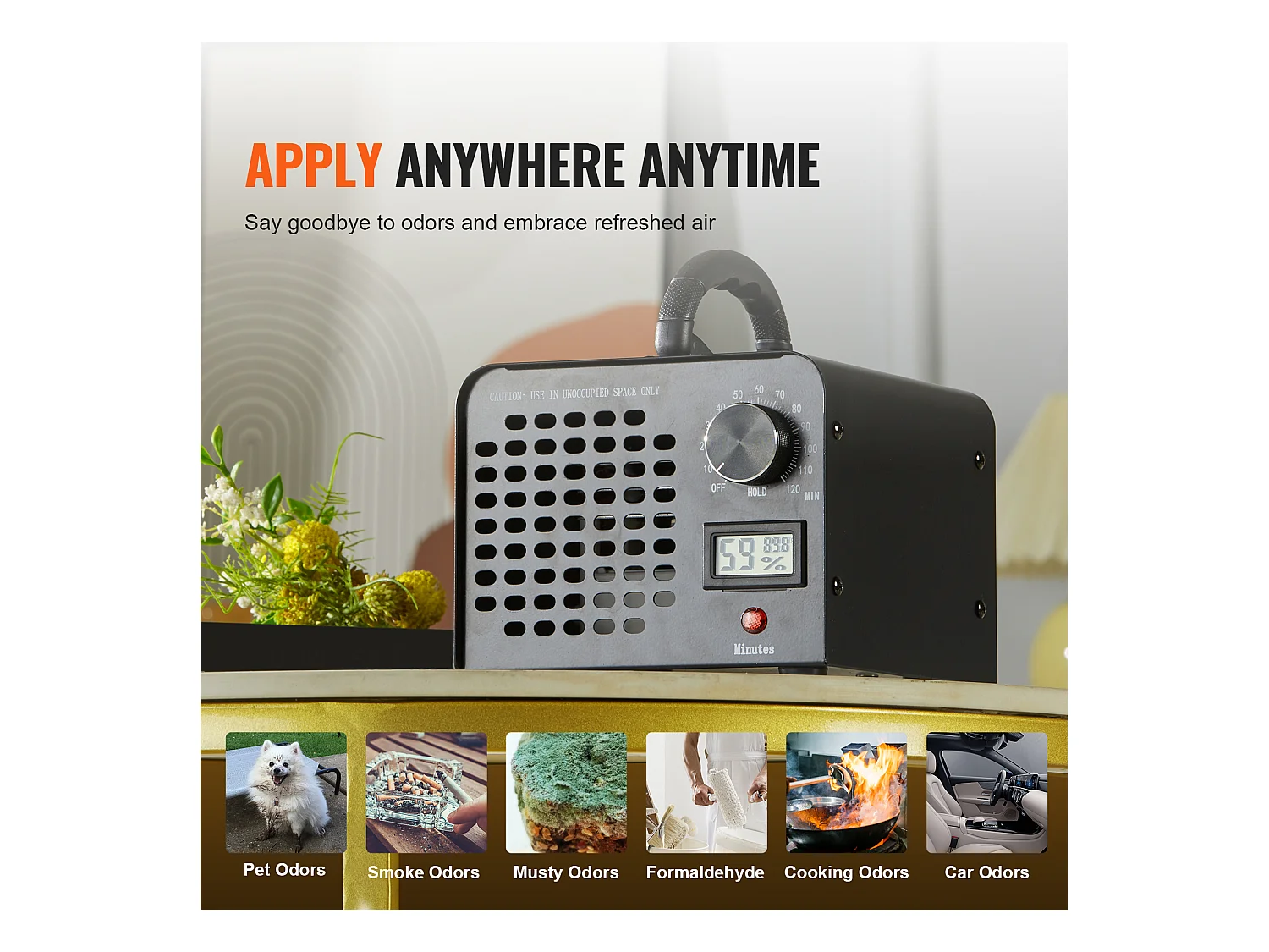 Générateur D'ozone SucceBuy, 24000 mg/h Machine à Ozone avec Minuterie de 0 à 120 Minutes