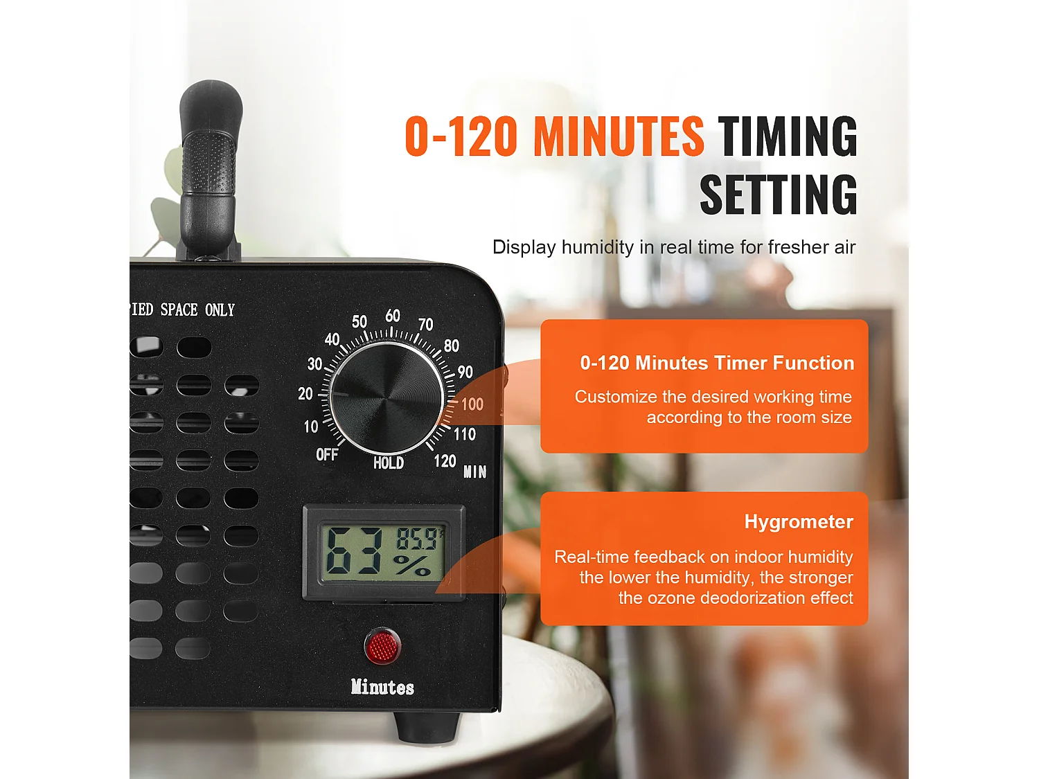 Générateur D'ozone SucceBuy, 24000 mg/h Machine à Ozone avec Minuterie de 0 à 120 Minutes