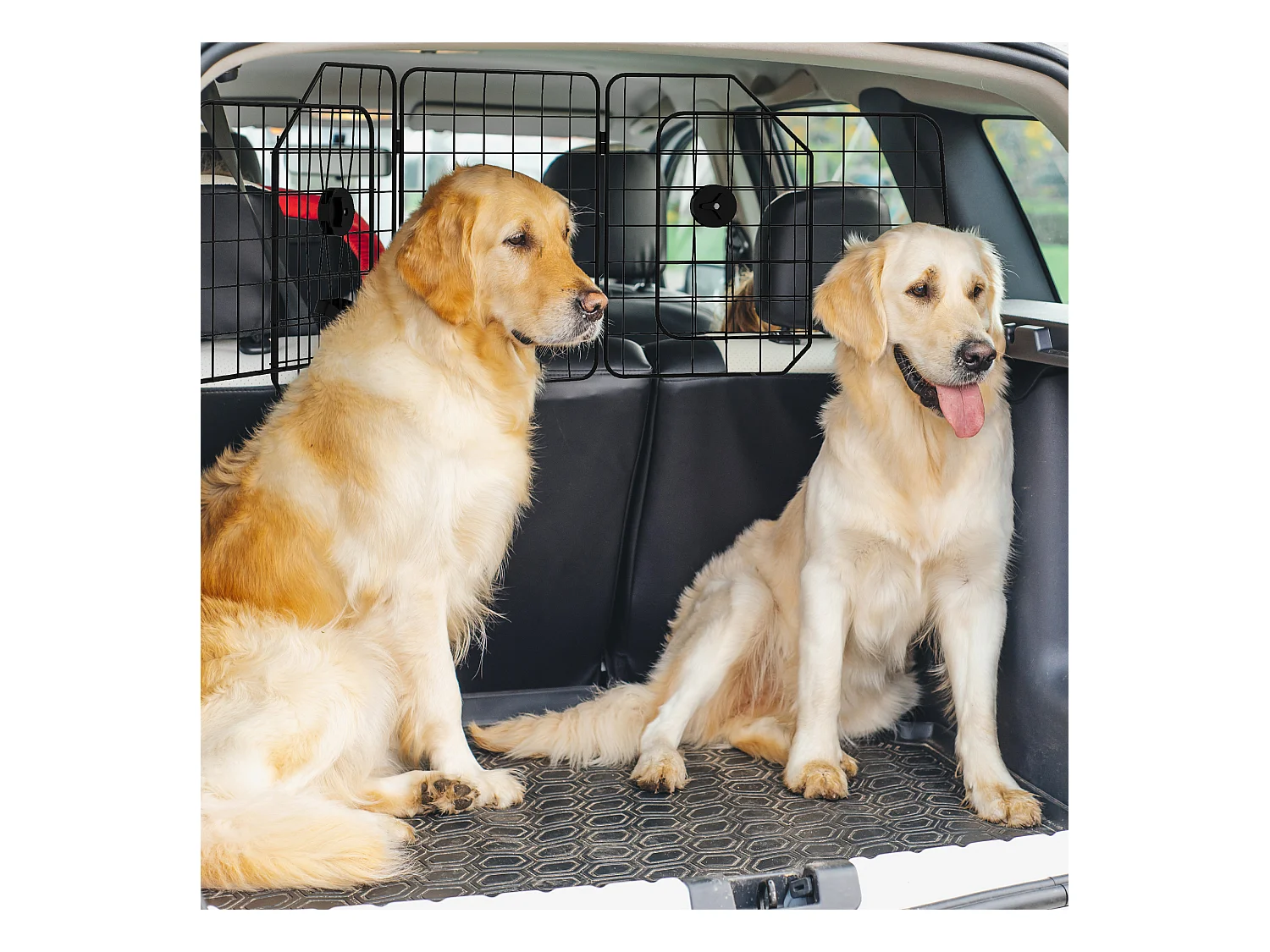 Griglia divisoria auto per cani regolabile e pieghevole 93-150x42cm