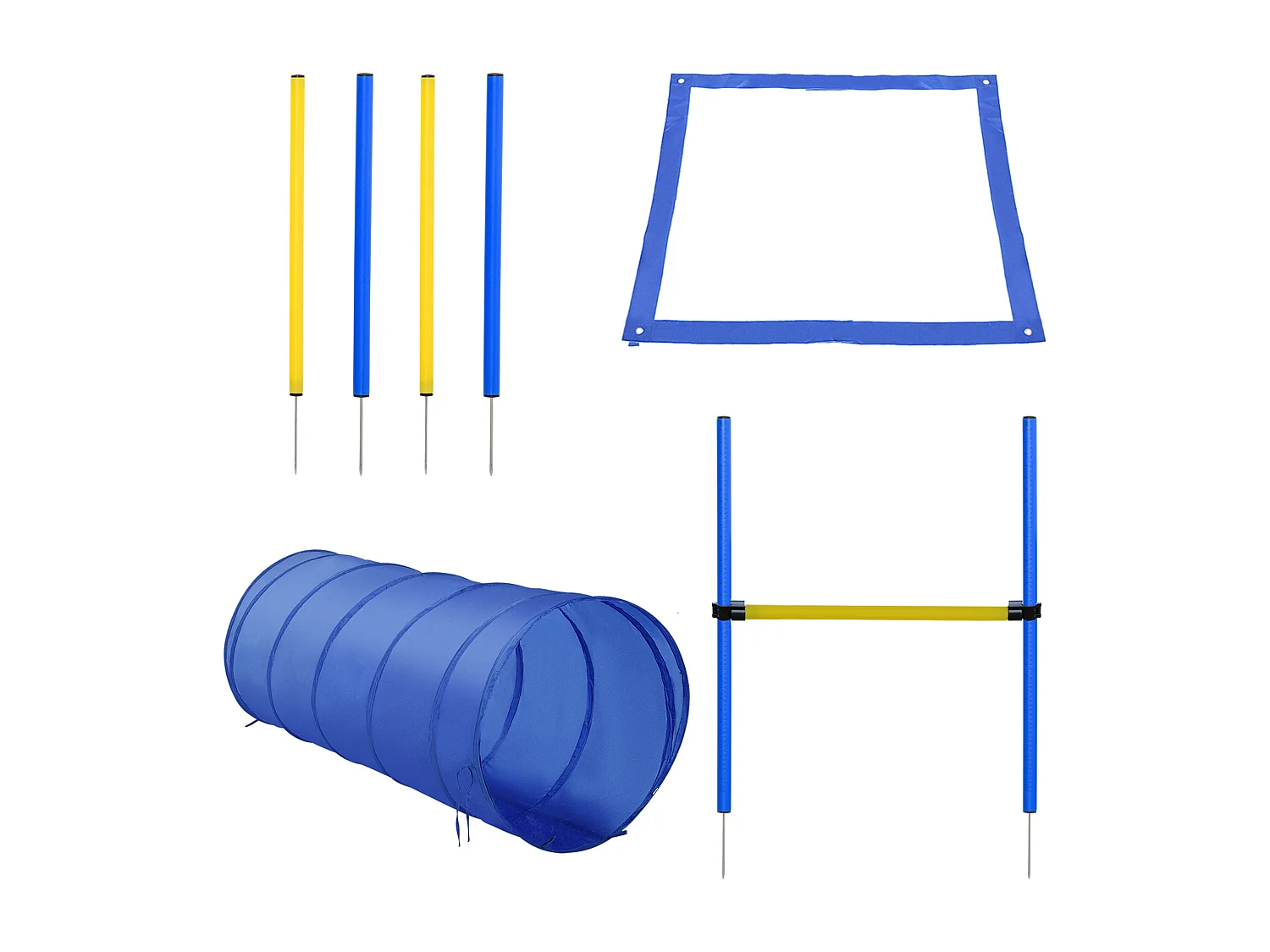 Set agility dog per addestramento cani con slalom, tunnel e ostacolo