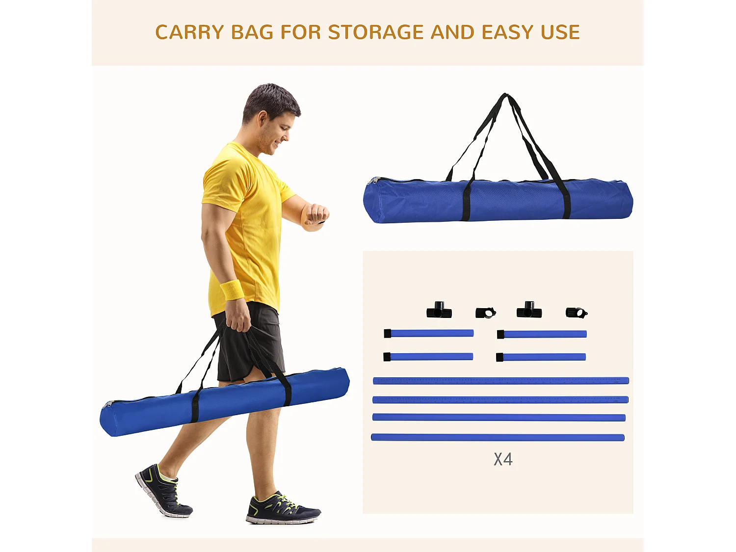 Set 4 ostacoli agility dog per addestramento cani con borsa da trasporto