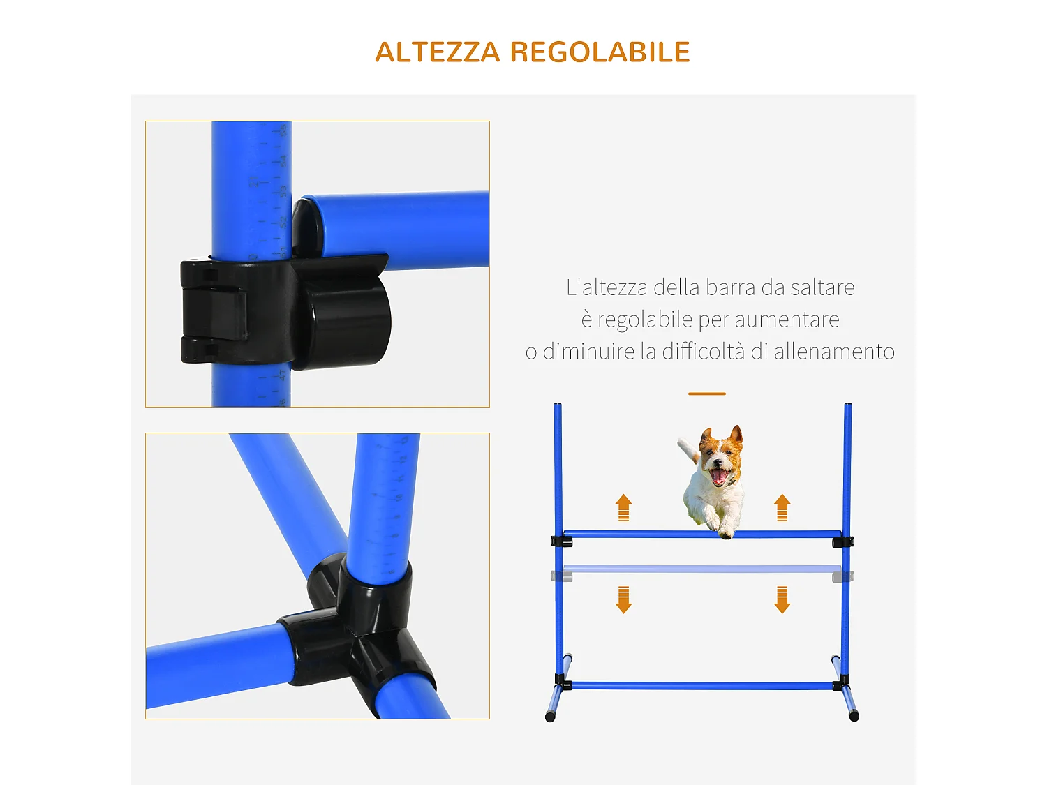 Set 4 ostacoli agility dog per addestramento cani con borsa da trasporto
