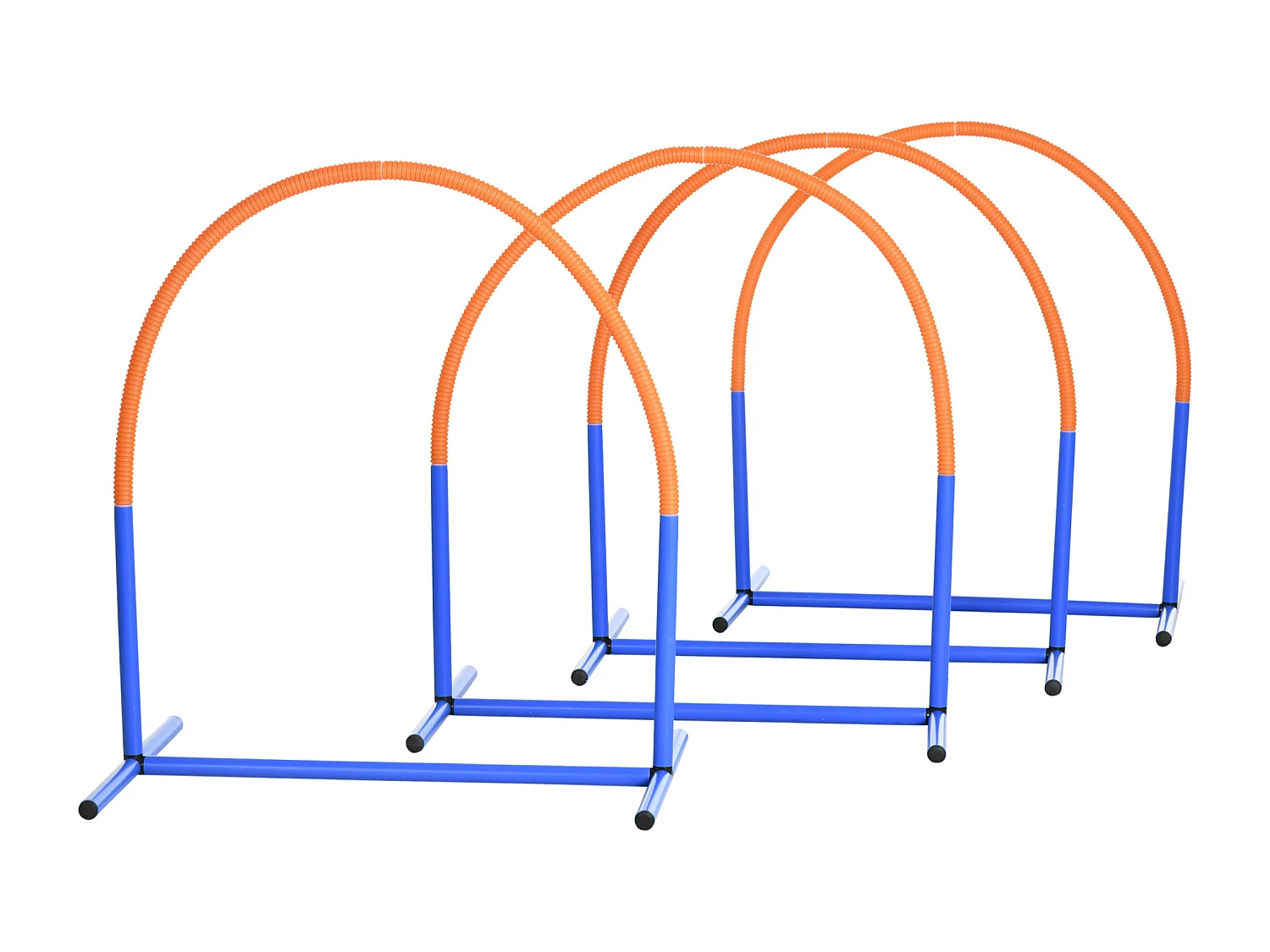 Set agility dog con 4 archi e borsa da trasporto blu e arancione