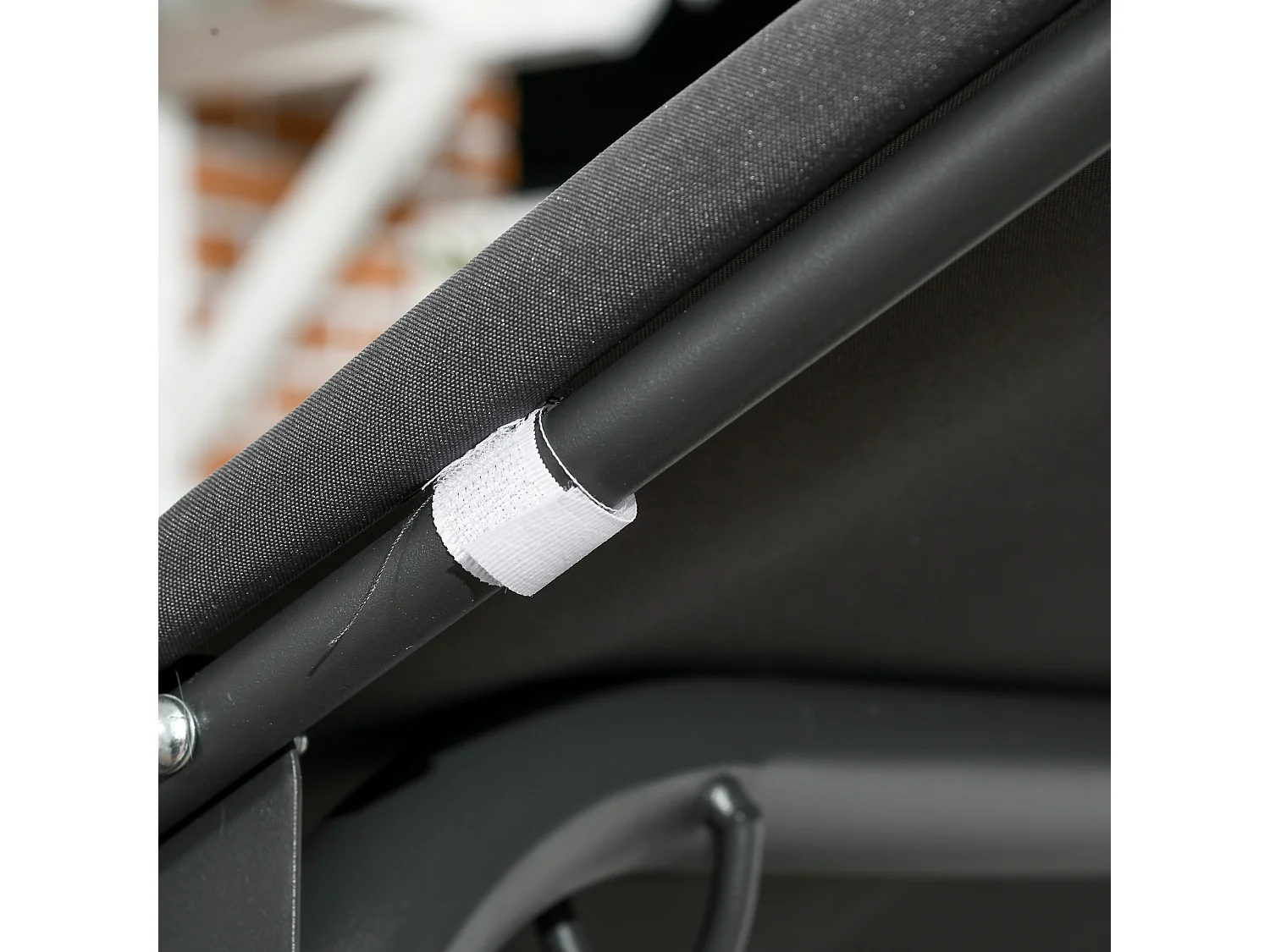 Dondolo da giardino 3 posti rattan pe e tettuccio regolabile grigio