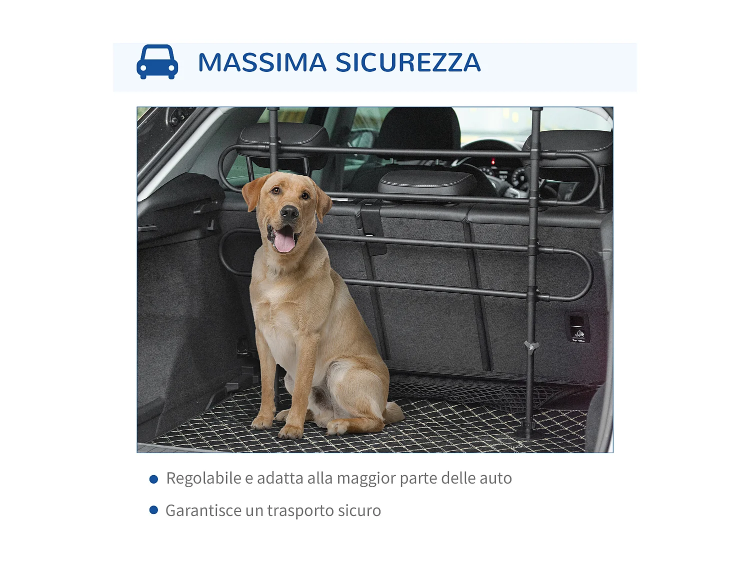 Divisorio auto per animali griglia di protezione regolabile universale