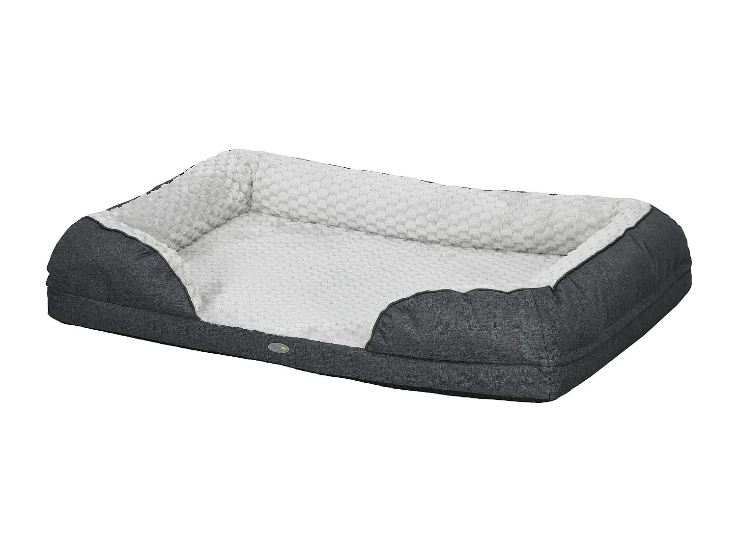 Letto per cani taglia grande imbottito con cuscino rimovibile grigio
