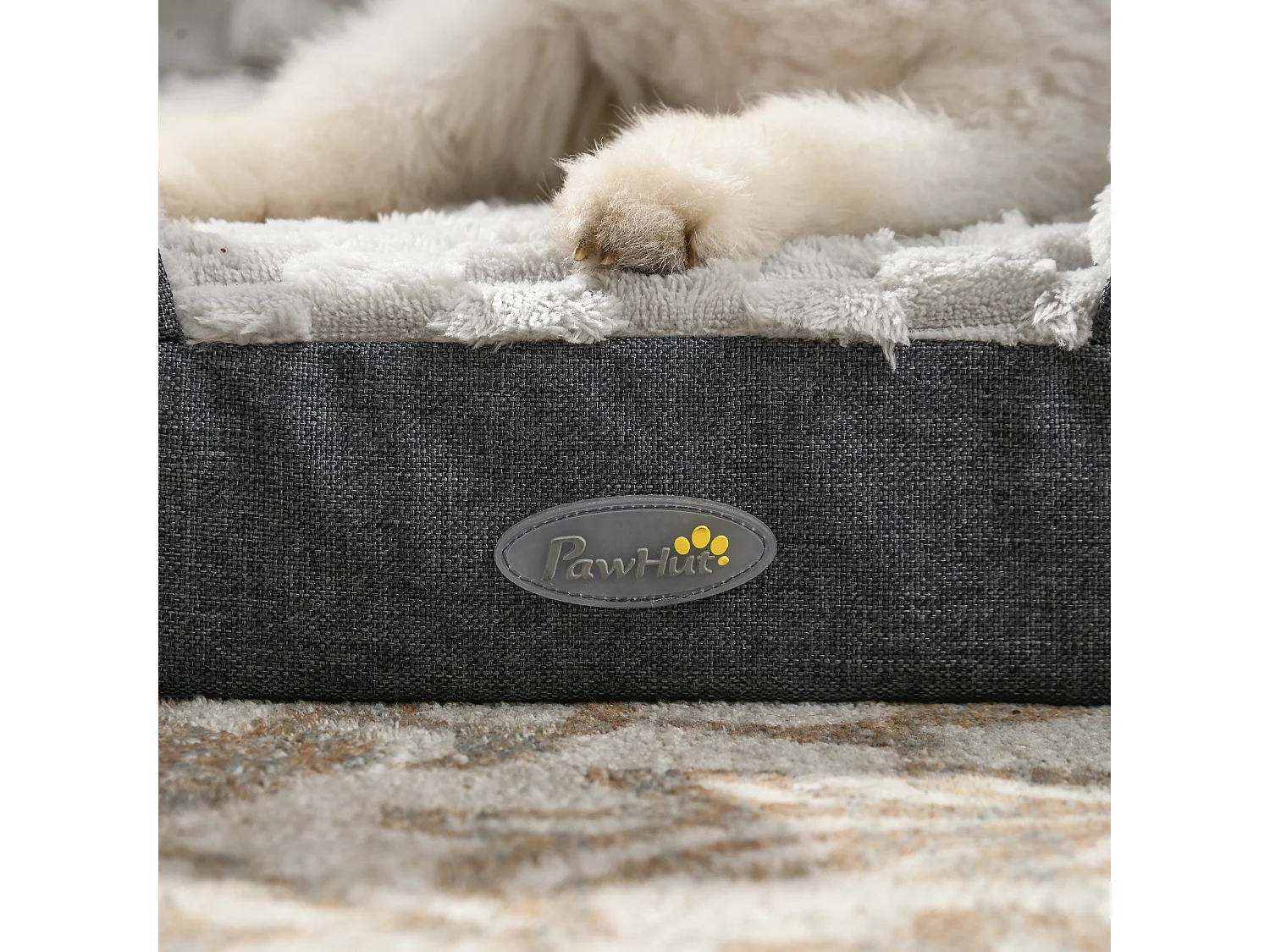 Letto per cani taglia media imbottito con cuscino rimovibile grigio