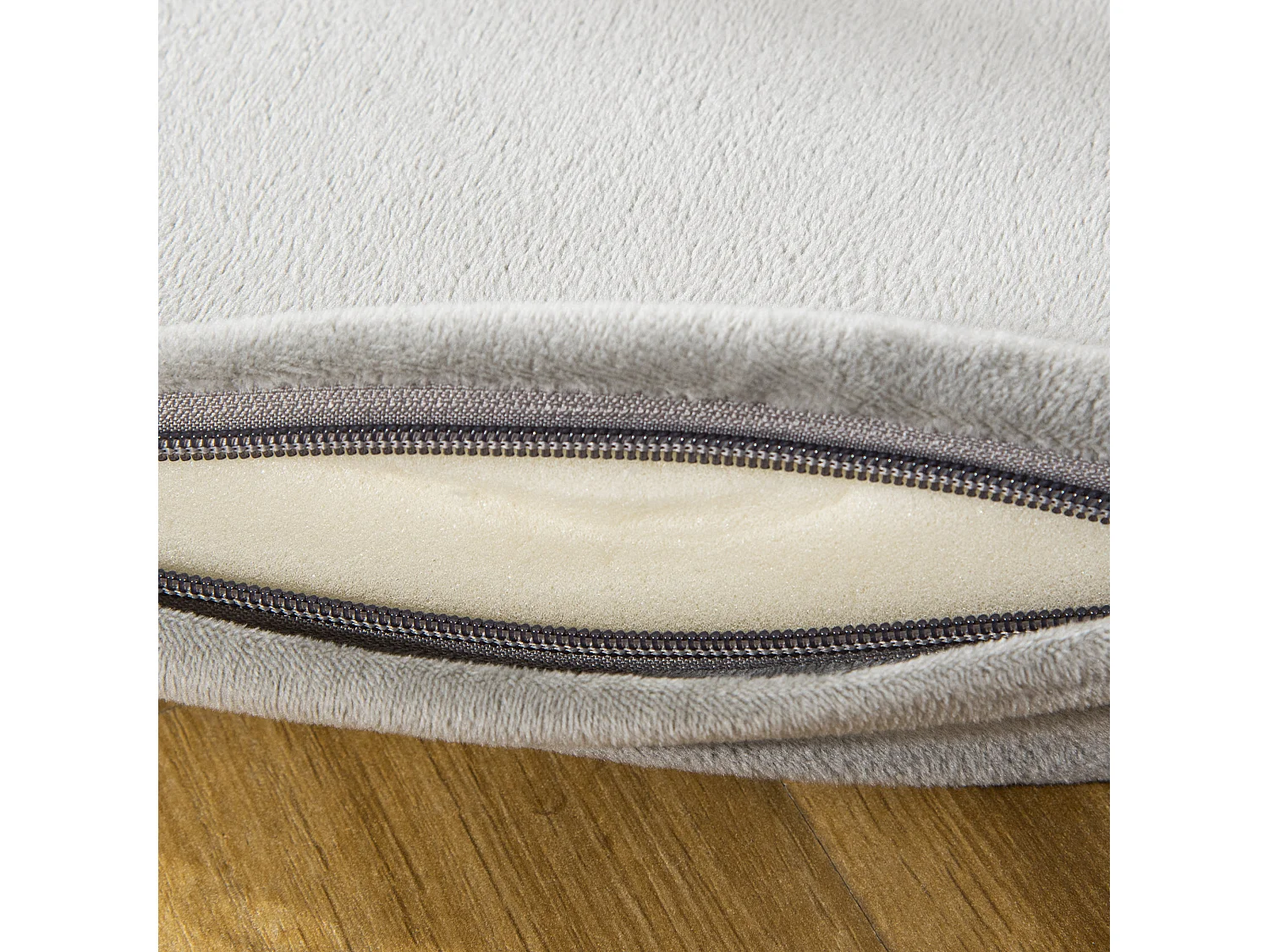 Cuccia per cani e gatti rotonda rialzata e lavabile con cuscino vellutato