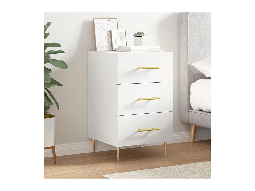 Sophie-Pauline  Table de chevet blanc 40x40x66 cm bois d'ingénierie