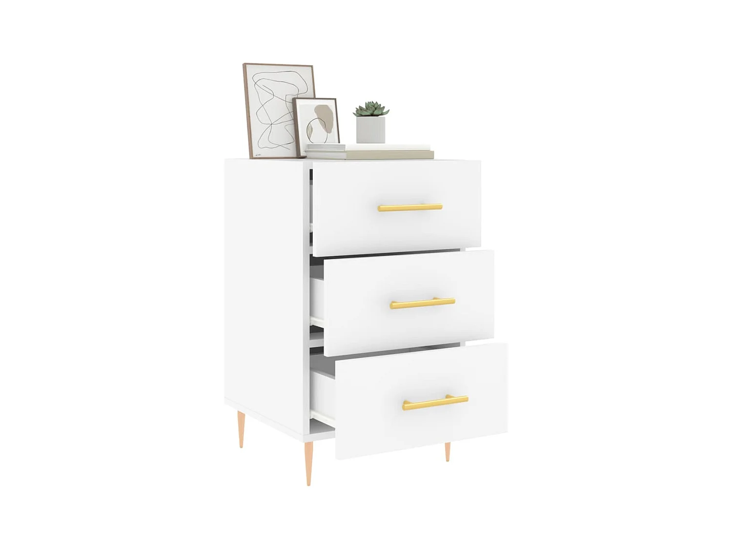 Sophie-Pauline  Table de chevet blanc 40x40x66 cm bois d'ingénierie