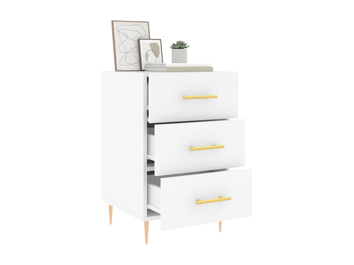 Sophie-Pauline  Table de chevet blanc 40x40x66 cm bois d'ingénierie