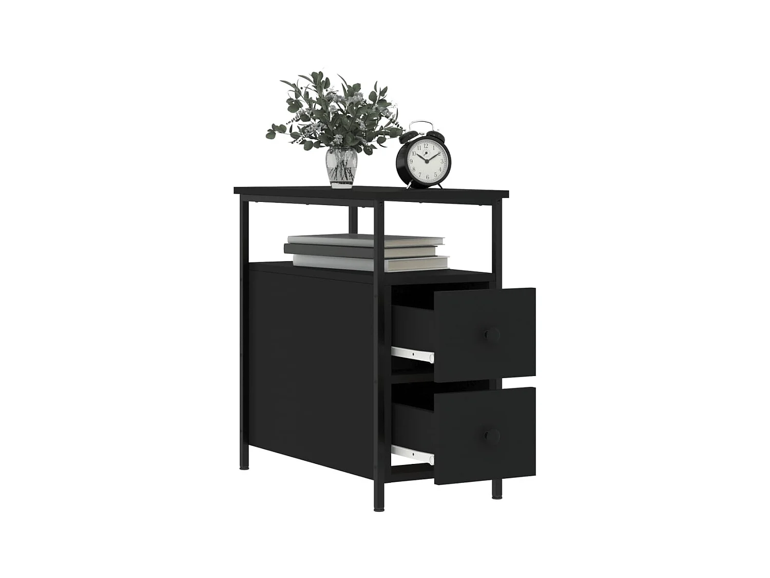 Chase City  Tables de chevet 2 pcs noir 30x60x60 cm bois d’ingénierie