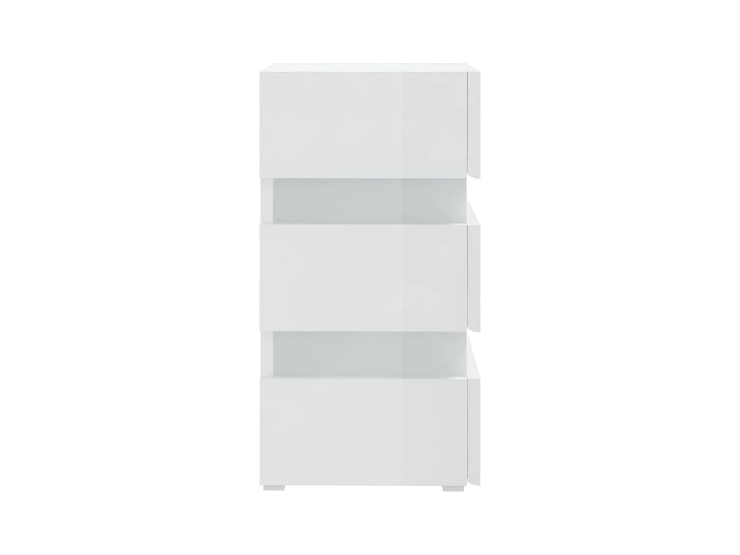 Mohn  Table de chevet à LED blanc brillant 45x35x67 cm