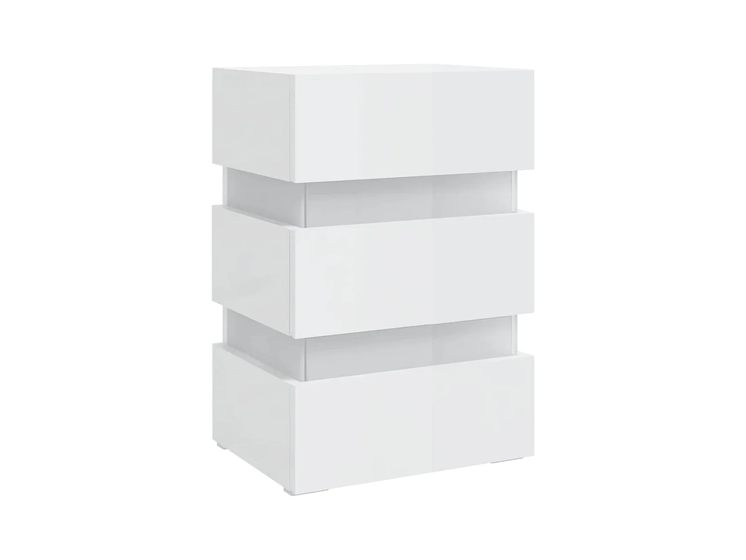 Mohn  Table de chevet à LED blanc brillant 45x35x67 cm