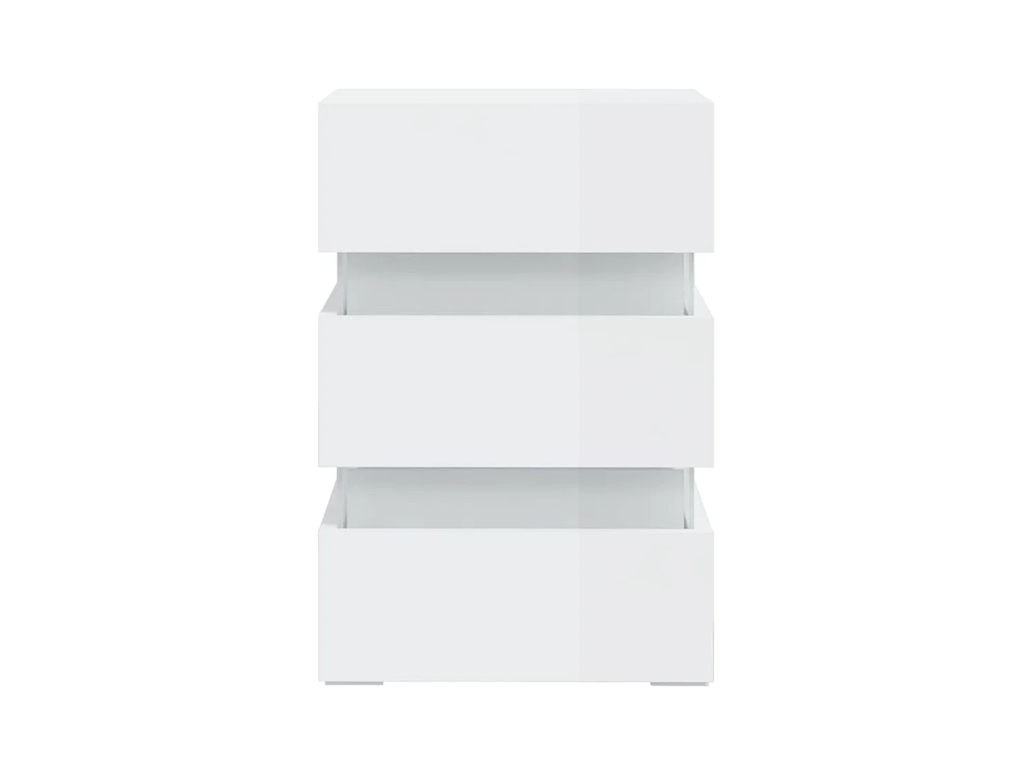 Mohn  Table de chevet à LED blanc brillant 45x35x67 cm