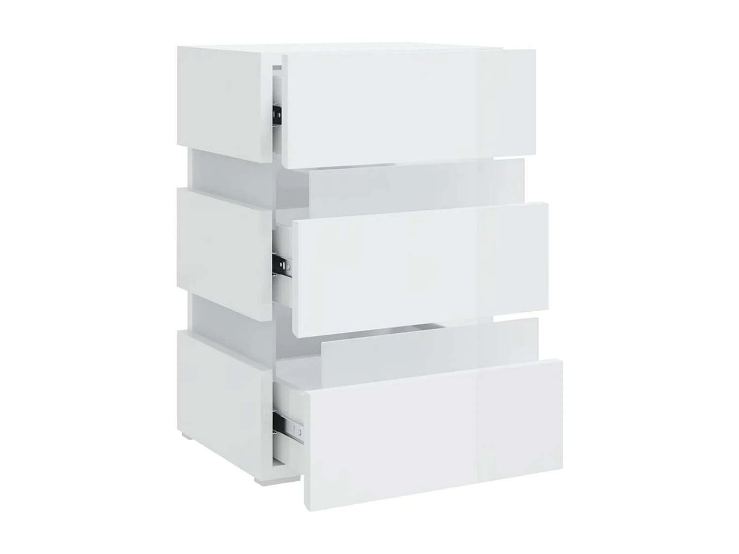 Mohn  Table de chevet à LED blanc brillant 45x35x67 cm