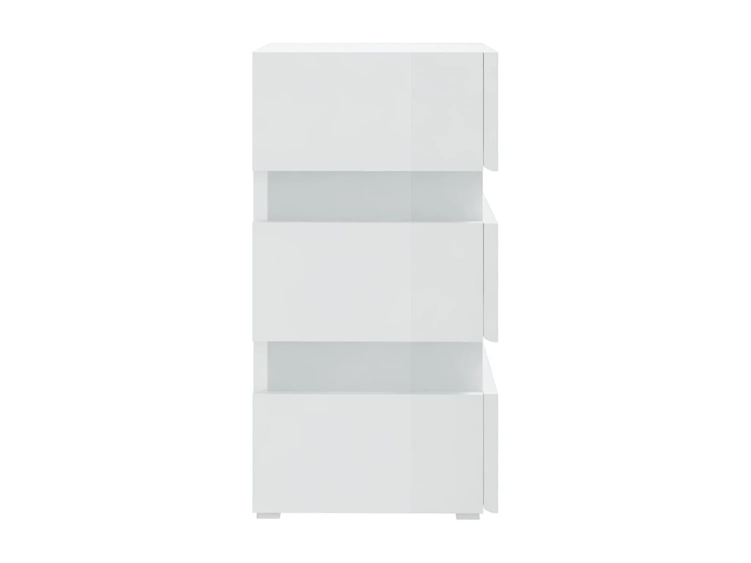 Mohn  Comodino con LED Bianco Lucido 45x35x67 cm in Legno Multistrato