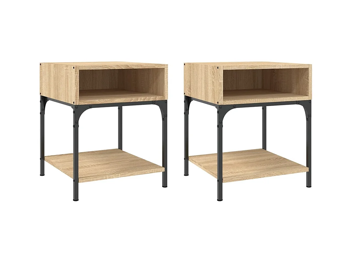 Marthe Helene  Tables de chevet 2 pcs chêne sonoma 40x41x50 cm bois ingénierie