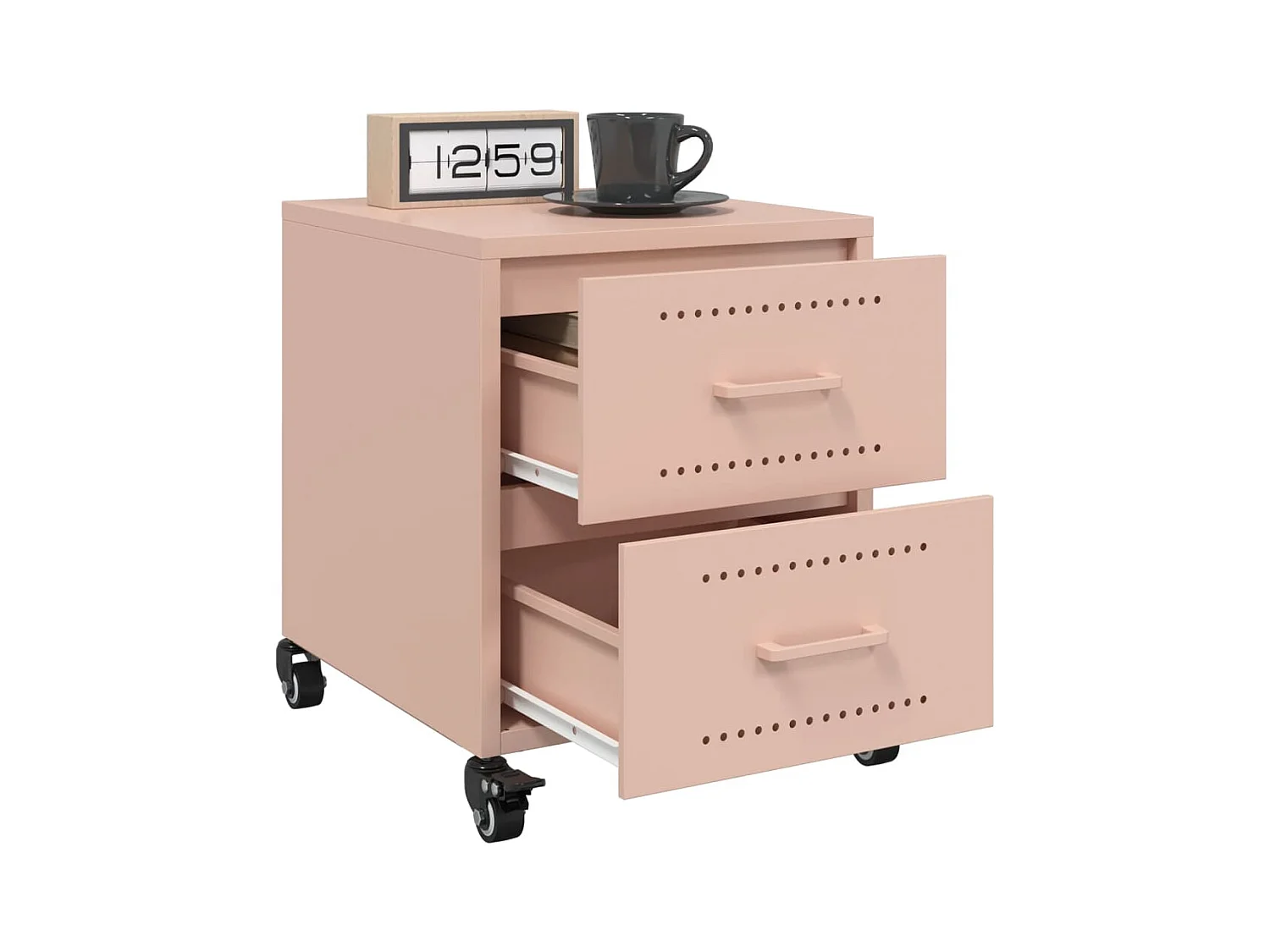 Roanoke  Tables de chevet 2 pcs rose 36x39x43,5 cm acier