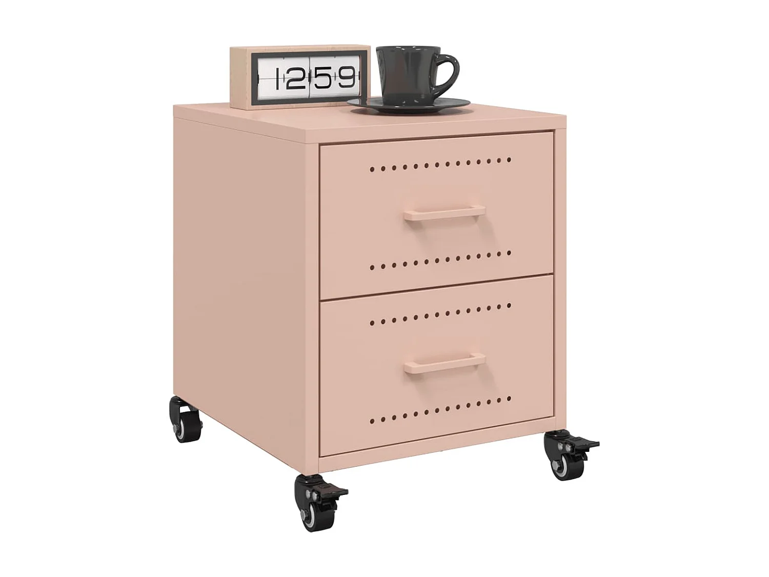 Roanoke  Tables de chevet 2 pcs rose 36x39x43,5 cm acier