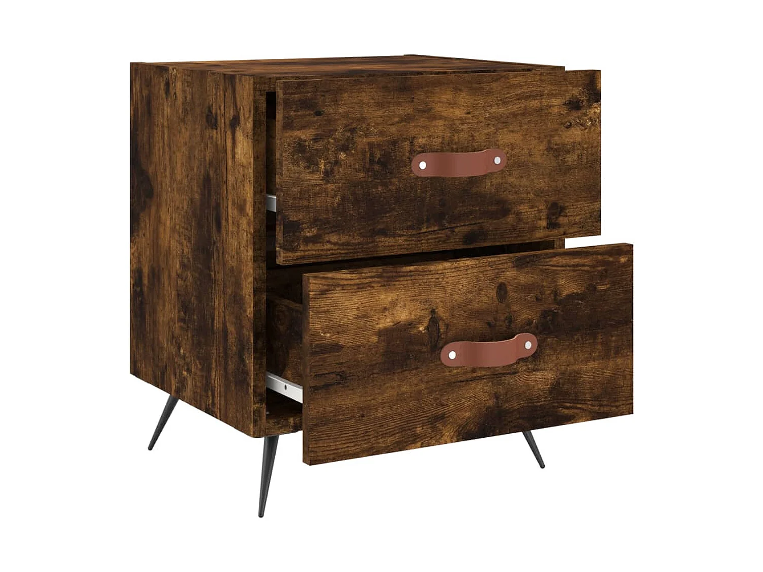 Yvella  Tables de chevet 2pcs chêne fumé 40x35x47,5cm bois d’ingénierie