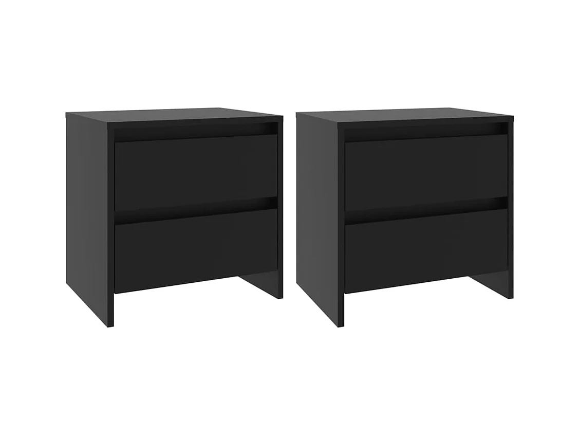 Robert  Tables de chevet 2 pcs noir 45x34,5x44,5 cm bois d'ingénierie