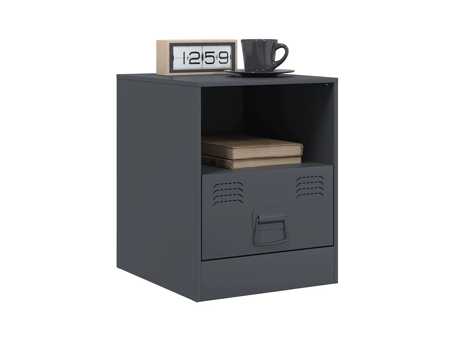 Elthor  Tables de chevet 2 pcs anthracite 34,5x39x44 cm acier