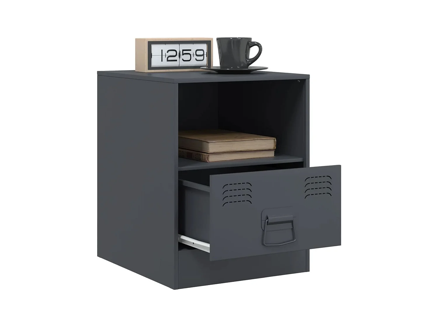 Elthor  Tables de chevet 2 pcs anthracite 34,5x39x44 cm acier