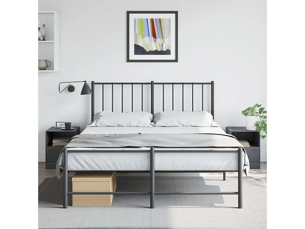 Elthor  Tables de chevet 2 pcs anthracite 34,5x39x44 cm acier