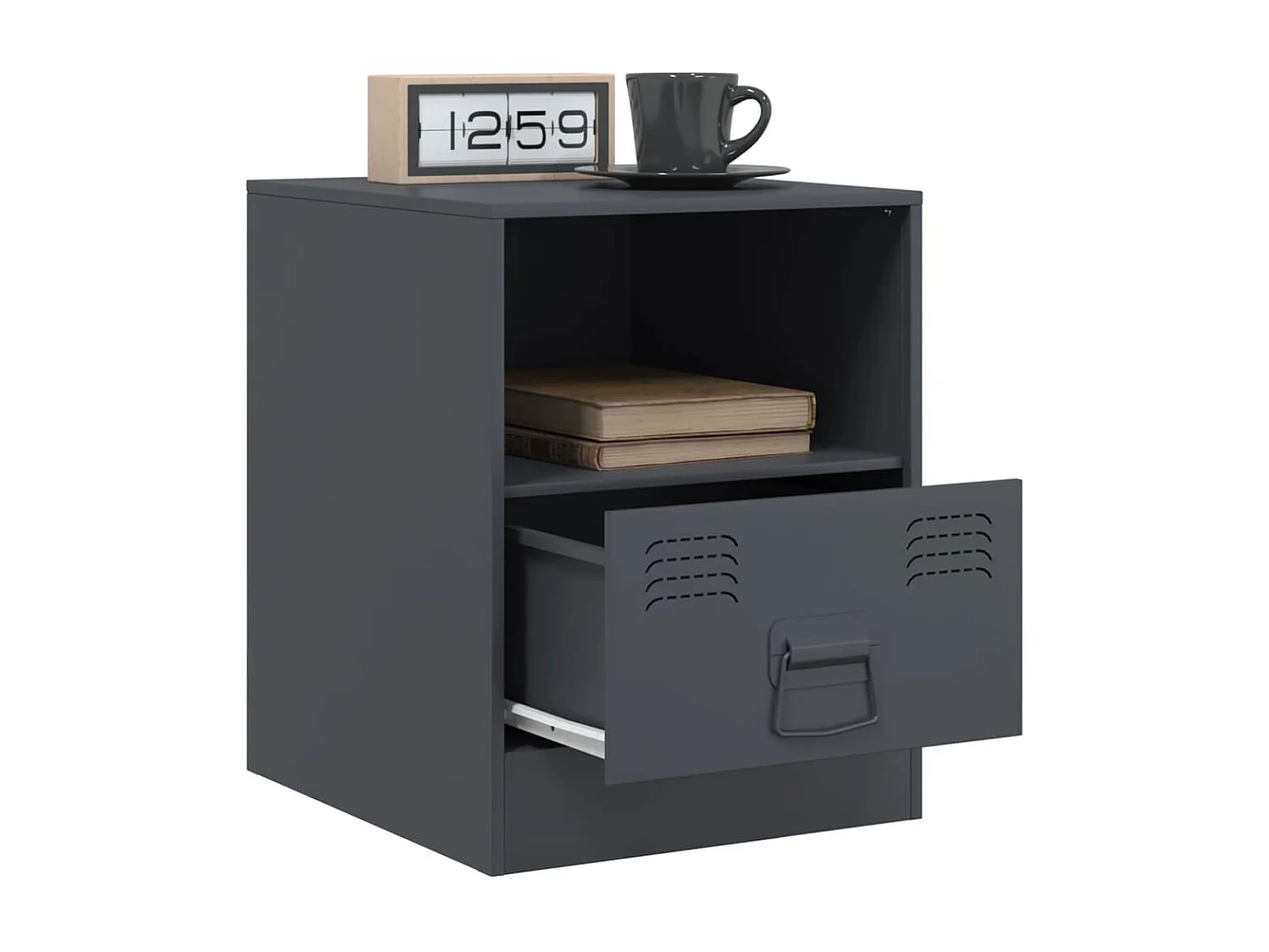 Elthor  Tables de chevet 2 pcs anthracite 34,5x39x44 cm acier