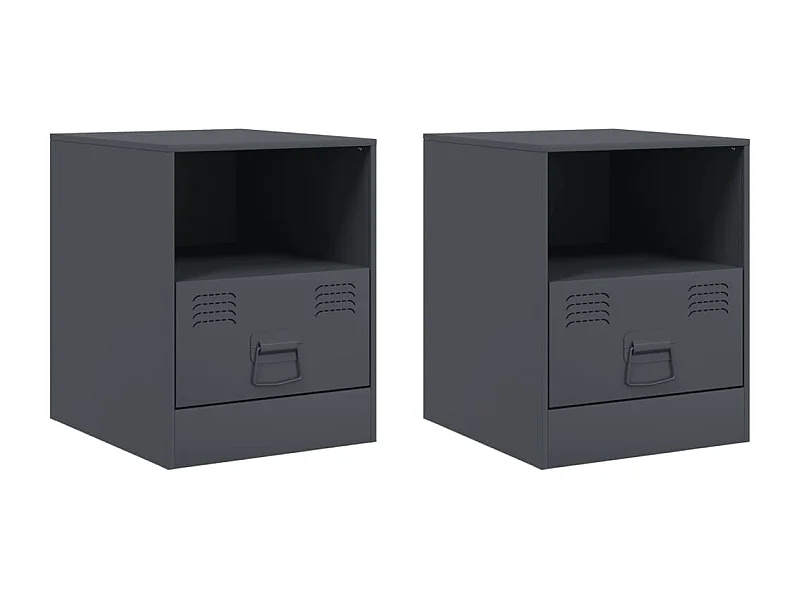 Elthor  Tables de chevet 2 pcs anthracite 34,5x39x44 cm acier