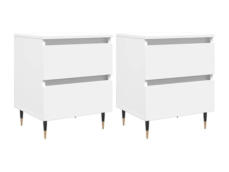 Tjeerd-Jan  Tables de chevet 2 pcs blanc 40x35x50 cm bois d’ingénierie