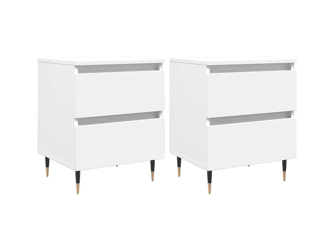 Tjeerd-Jan  Tables de chevet 2 pcs blanc 40x35x50 cm bois d’ingénierie