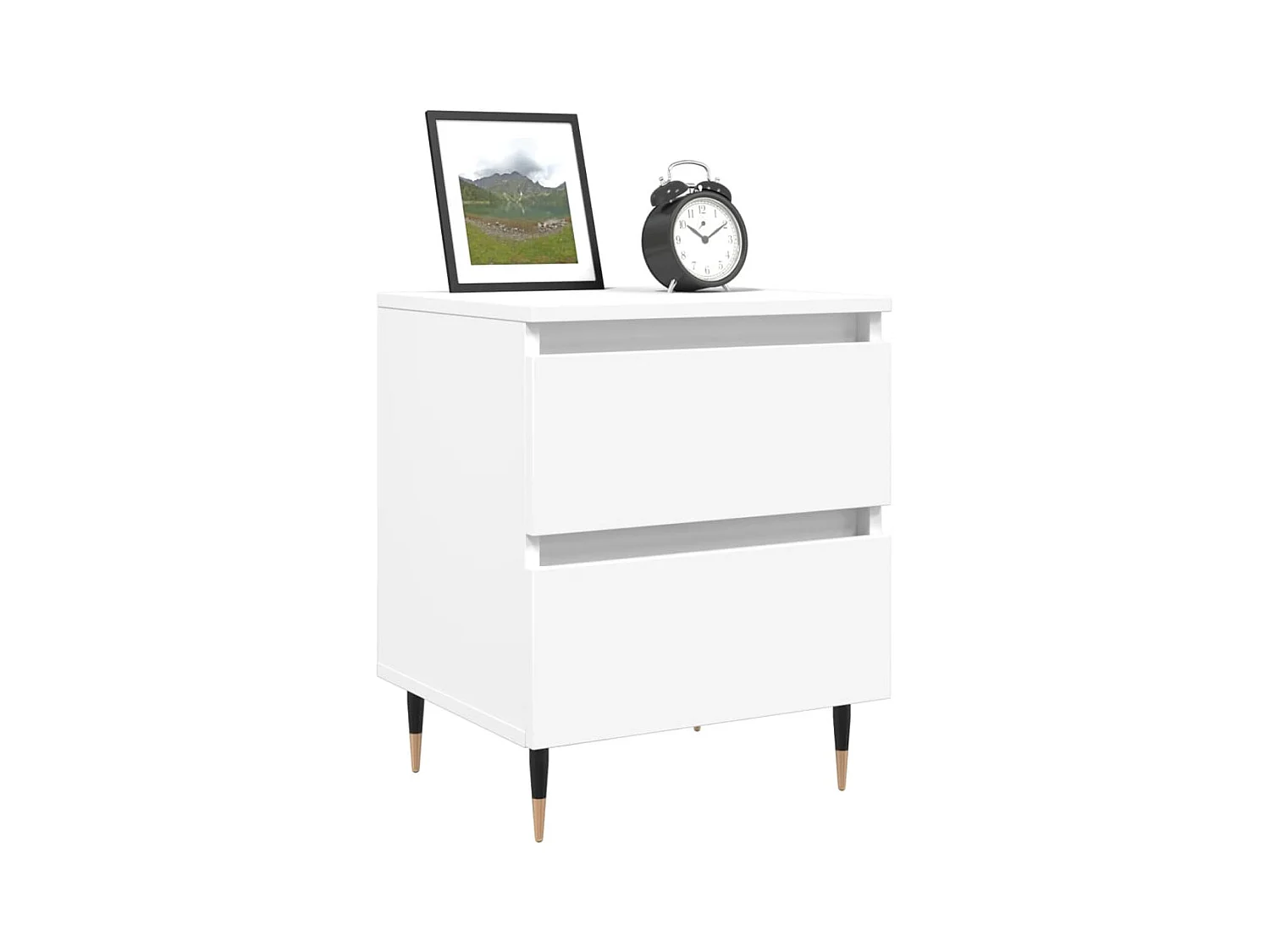 Tjeerd-Jan  Tables de chevet 2 pcs blanc 40x35x50 cm bois d’ingénierie