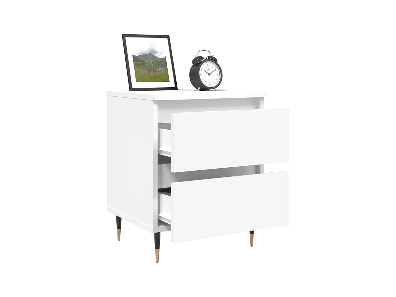 Tjeerd-Jan  Tables de chevet 2 pcs blanc 40x35x50 cm bois d’ingénierie