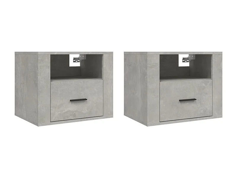 Pyren  Nachtkastjes 2 st wandgemonteerd 50x36x40 cm betongrijs