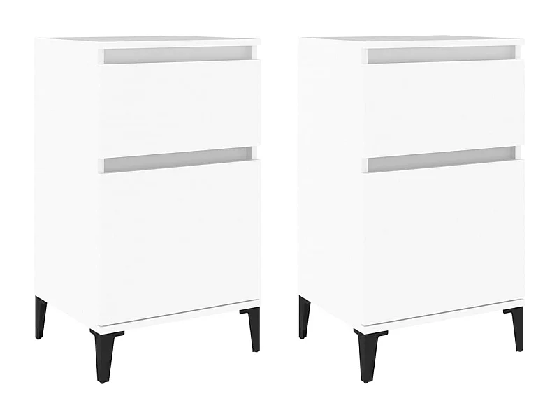 Amite  Tables de chevet 2 pcs blanc 40x35x70 cm