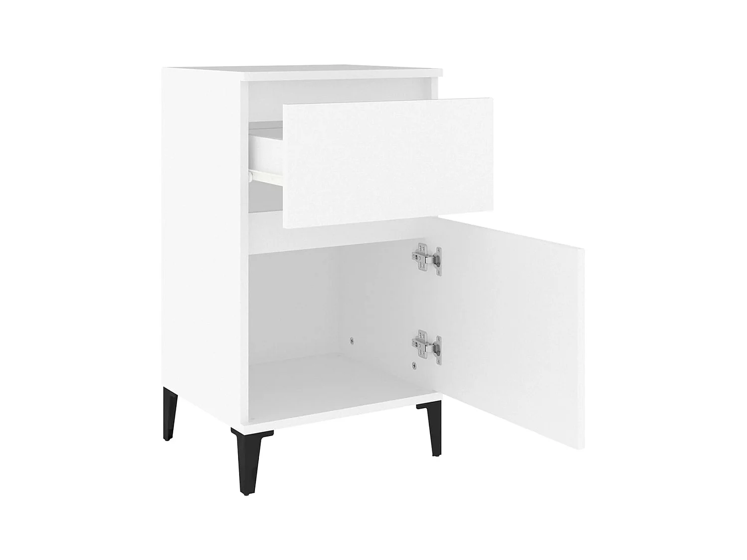 Amite  Tables de chevet 2 pcs blanc 40x35x70 cm