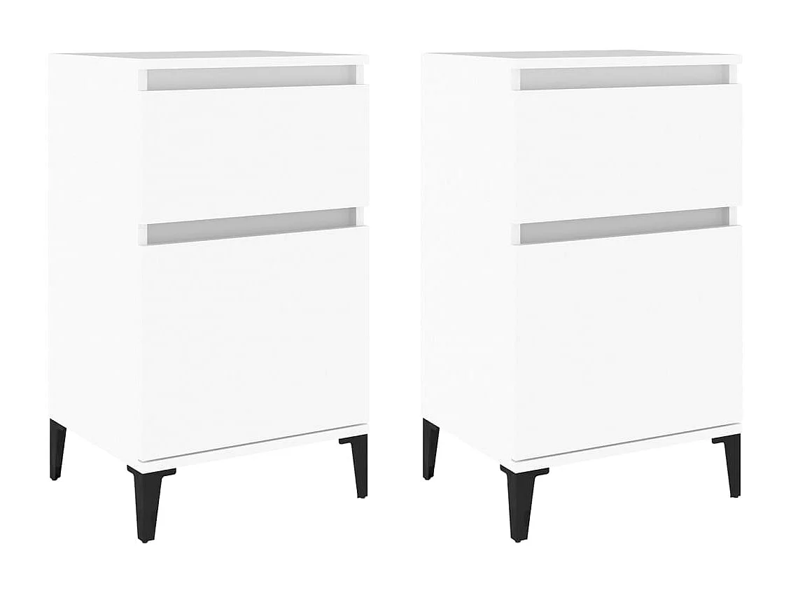 Amite  Nachtkastjes 2 st 40x35x70 cm wit