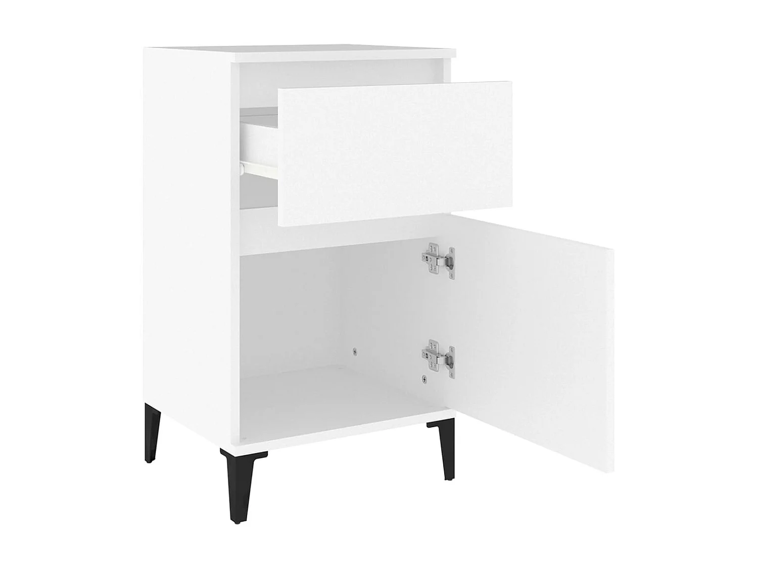 Amite  Nachtkastjes 2 st 40x35x70 cm wit