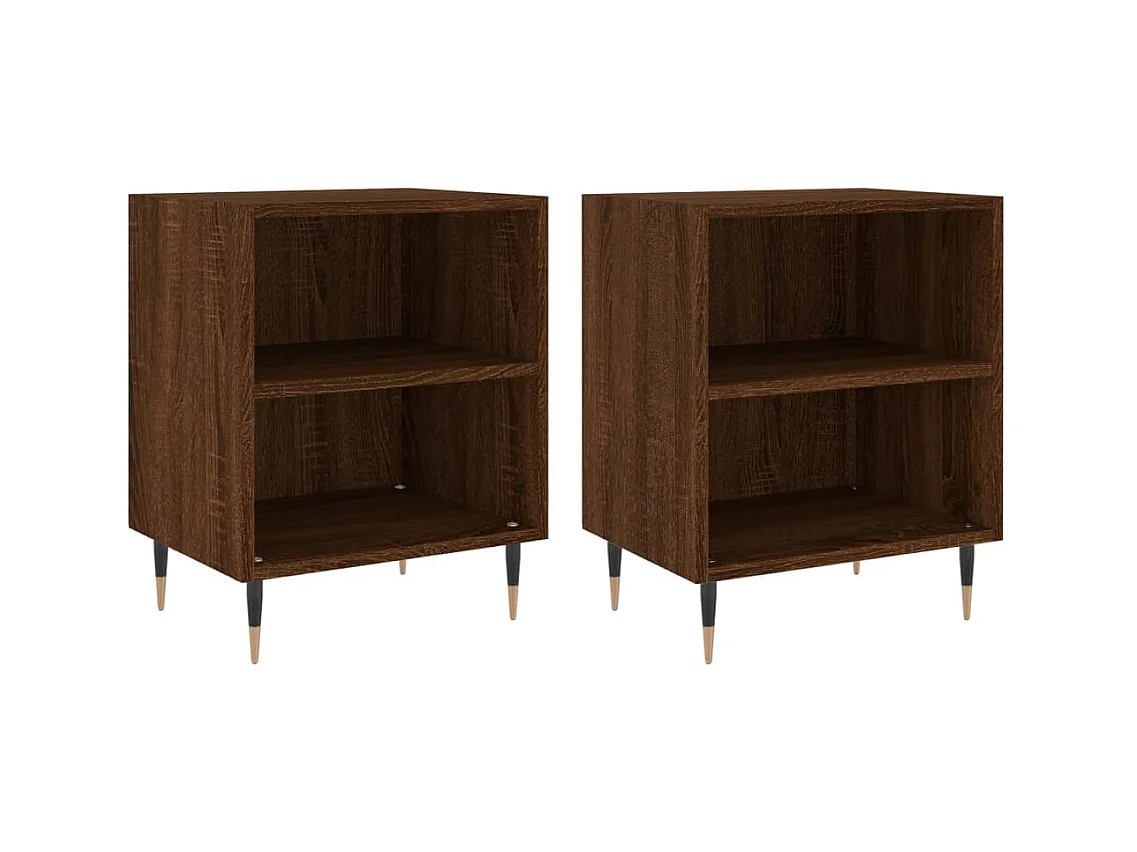 Oguz  Tables de chevet 2pcs chêne marron 40x30x50cm bois d'ingénierie