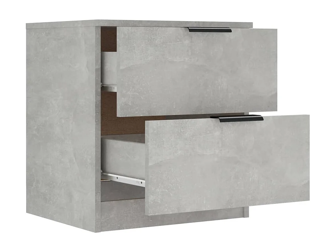 Invel  Tables de chevet 2 pcs Gris béton Bois d'ingénierie