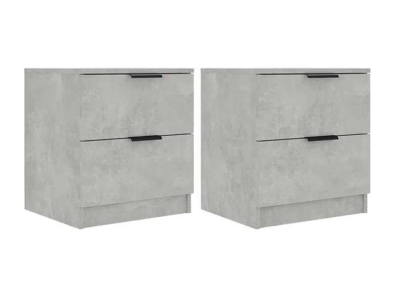 Invel  Tables de chevet 2 pcs Gris béton Bois d'ingénierie