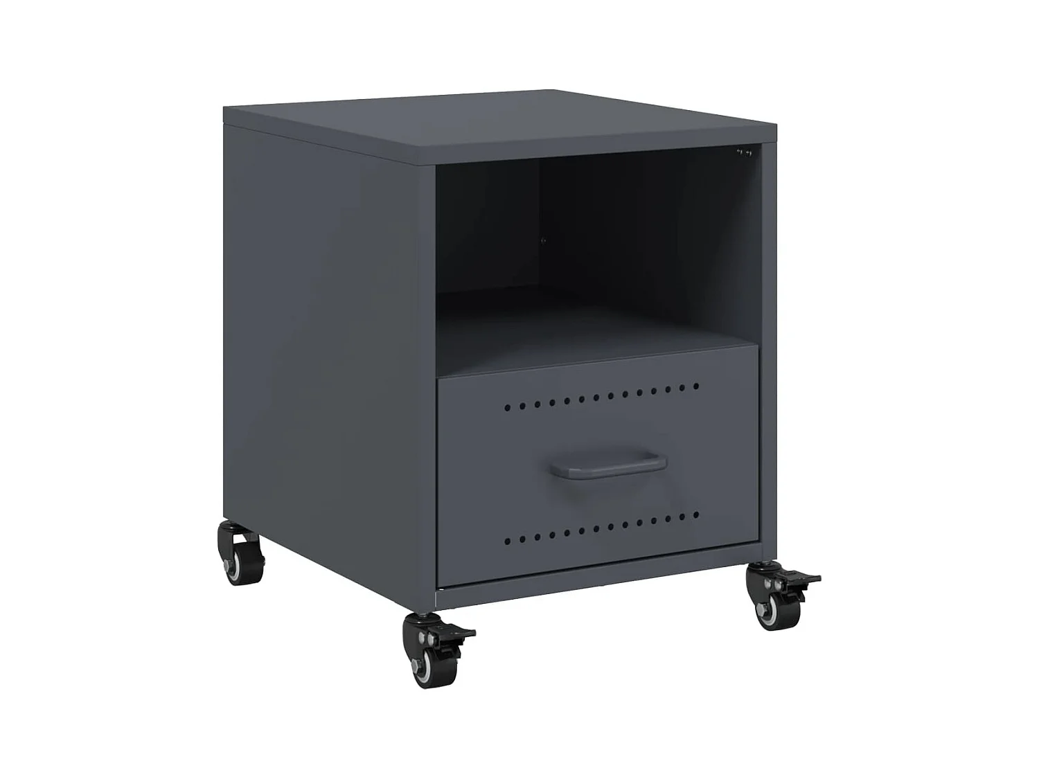 Evalara  Table de chevet anthracite 36x39x43,5 cm acier