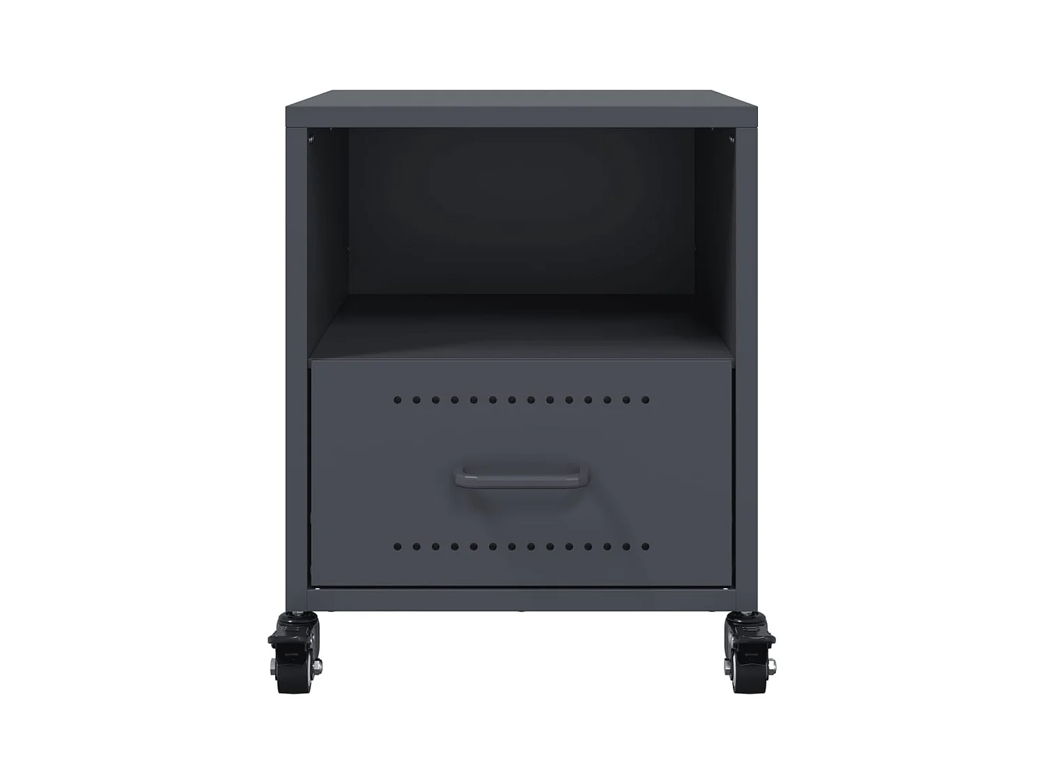 Evalara  Table de chevet anthracite 36x39x43,5 cm acier